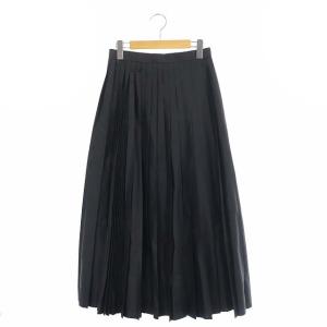 プリーツ ロングスカート 38 黒 ブラック