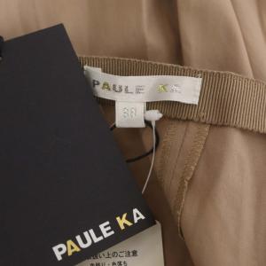 PAULE KA タックフレアスカート ひざ丈 38 ライトブラウン
