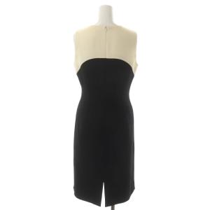 FOXEY BOUTIQUE ノースリーブワンピース ロング 40 アイボリー 黒 ブラック AWAE14-02