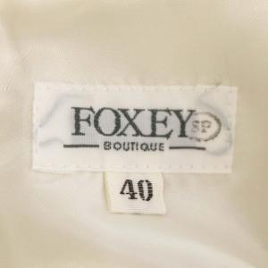 FOXEY BOUTIQUE ノースリーブワンピース ロング 40 アイボリー 黒 ブラック AWAE14-02