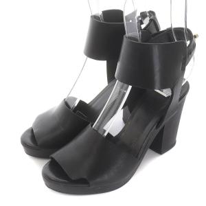 サンダル レザー ストラップ 35 22.0cm 黒 ブラック