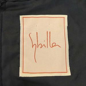 SYBILLA 花モチーフ 刺繍 ノースリーブワンピース ロング M 黒 赤 マスタード
