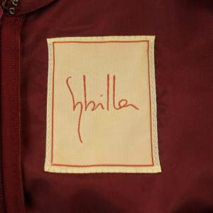 SYBILLA 刺繍 ノースリーブワンピース ロング タイト M ボルドー 赤 緑