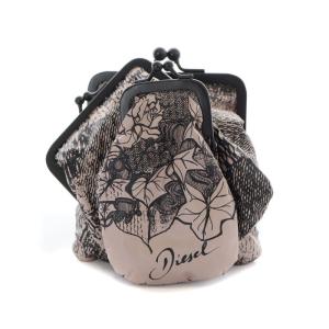 ポーチ がま口 ナイロン 花柄 ピンク