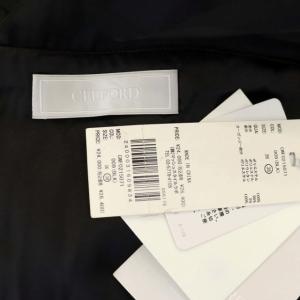 CELFORD 21AW ベルスリーブドレス ワンピース ロング 長袖 オーガンジー 切替 38 黒 ブラック