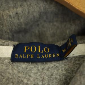 POLO RALPH LAUREN プルオーバーパーカー スウェット 刺繍 裏起毛 長袖 M グレー
