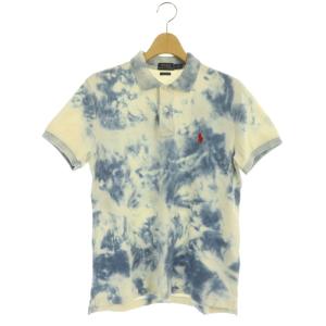ポロシャツ タイダイ 半袖 クラシックフィット SP 青 ブルー オフホワイト