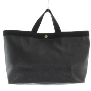 705GP コーテッドキャンバススクエアトート A4サイズ ハンドバッグ ブラック