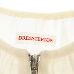 DRESSTERIOR ペーパーリネンショートブルゾン ジャケット ジップアップ 七分袖 36 オフホワイト