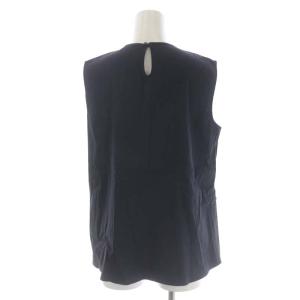 Theory 21SS ECO CRUNCH WASH OVERLAP TOP ノースリーブブラウス プルオーバー S 紺 ネイビー