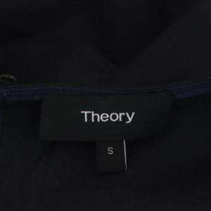 Theory 21SS ECO CRUNCH WASH OVERLAP TOP ノースリーブブラウス プルオーバー S 紺 ネイビー
