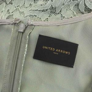 UNITED ARROWS 総レース半袖ワンピース ロング 38 グリーン