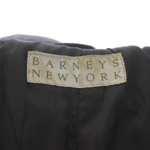 BARNEYS NEW YORK ダウンコート ジップアップ アウター ロング 40 ダークグレー