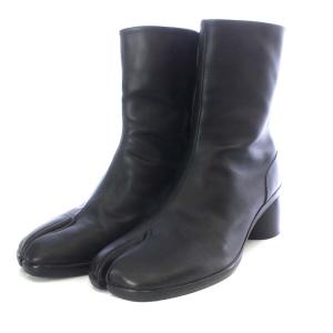 メゾンマルジェラ 22AW 足袋ブーツ チャンキーヒール レザー 26.5cm ブラック