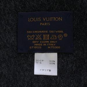 LOUIS VUITTON M75900 モノグラム グラディエント エシャルプ マフラー フリンジ カシミヤ ウール グレー