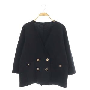23SS ミラノリブダブルジャケット ニット 七分袖 36 ブラック