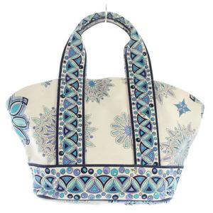 Emilio Pucci トートバッグ ハンドバッグ プッチ柄 キャンバス 白 ホワイト 水色 ブルー