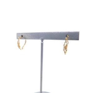 agete 透かしフープピアス K10 イエローゴールド