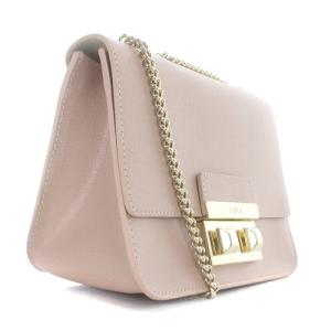 FURLA メトロポリス チェーンショルダーバッグ レザー ロゴ ピンク G7597