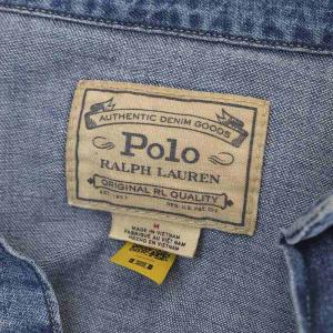 POLO RALPH LAUREN スナップボタン デニム ウエスタンシャツ 長袖 M ライトブルー