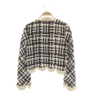 MARC JACOBS ツイードジャケット ショート 総裏地 ウール 0 アイボリー ダークブラウン オフホワイト