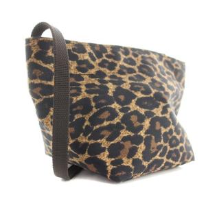 Hervé Chapelier ショルダーバッグ XS ナイロン 舟型 レオパード ヒョウ柄 茶色 ブラウン 黒 ブラック 1927F