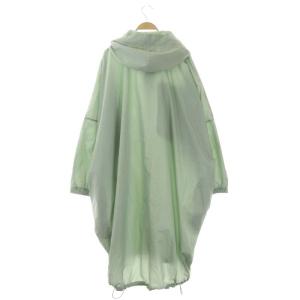 Chesty コサージュレインコート ロング 長袖 フード ジップアップ パール F ミントグリーン オフホワイト
