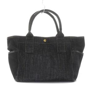 BLUE LABEL CRESTBRIDGE トートバッグ ハンドバッグ デニム ステッチ クレストブリッジチェック 黒 ブラック