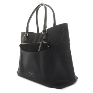 BLUE LABEL CRESTBRIDGE トートバッグ ポーチ 2点セット PVC レザー クレストブリッジチェック 黒 ブラック