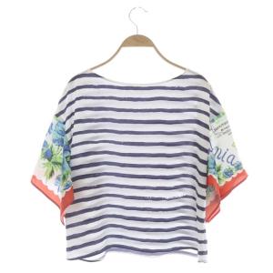 Diagram GRACE CONTINENTAL ボーダーフリルトップス カットソー 七分袖 36 マルチカラー