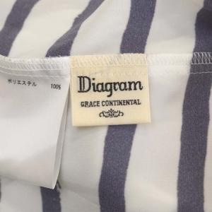 Diagram GRACE CONTINENTAL ボーダーフリルトップス カットソー 七分袖 36 マルチカラー