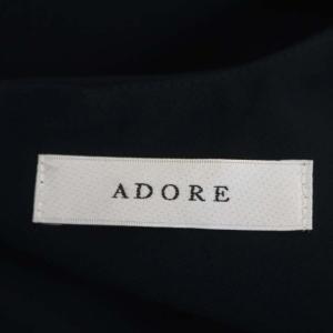 ADORE フレアスリーブ ワンピース 長袖 ミモレ丈 ロング 38 濃紺 ダークネイビー
