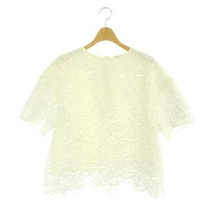 エールレースブラウス 五分袖 プルオーバー 38 白 ホワイト