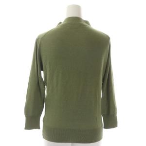 MARGARET HOWELL ボウタイニットカーディガン 七分袖 カーキ