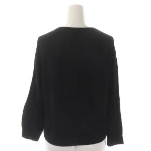 MARGARET HOWELL ニット リネン カーディガン 七分袖 2 黒 ブラック