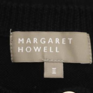 MARGARET HOWELL ニット リネン カーディガン 七分袖 2 黒 ブラック