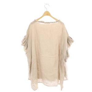 HOUSE OF LOTUS 23SS リネンフリルブラウス プルオーバー 半袖 M ベージュ