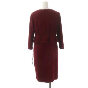 Diagram GRACE CONTINENTAL ワンピース 膝丈 長袖 九分袖 ペプラム 36 赤 ダークレッド
