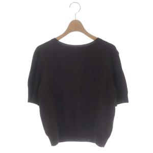 21AW Silk Combo SS Shrunken Top トップス カットソー シルク 切替 ニット 半袖 S 茶 ブラウン