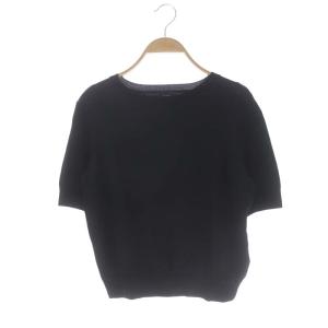 21AW Silk Combo SS Shrunken Top トップス カットソー シルク 切替 ニット 半袖 S 黒 ブラック