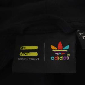 adidas Originals × ファレル・ウィリアムス Pharrell Williams 花刺繍 カーディガン 長袖 スナップボタン O 黒 白 ブラック
