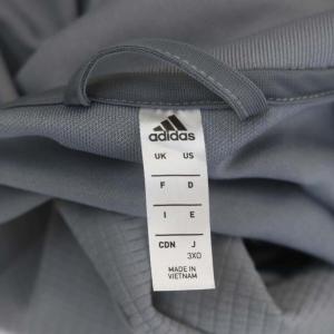 adidas 3ラインジャケット ジップアップ ロゴプリント 薄手 3XO グレー 白 ホワイト