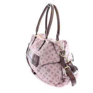 russet 2WAYバッグ ハンドバッグ ショルダーバッグ モノグラム ナイロン レザー ピンク