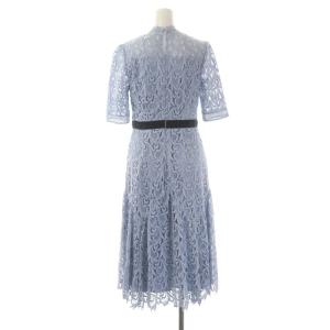 CELFORD コードレースワンピース ロング 五分袖 36 サックスブルー