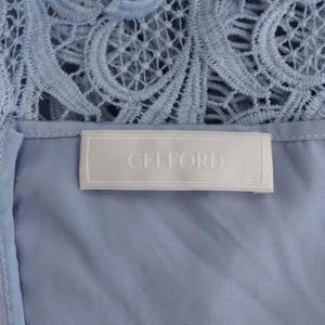 CELFORD コードレースワンピース ロング 五分袖 36 サックスブルー