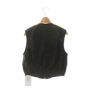 Ameri VINTAGE 23SS MILITARY CORDUROY VEST ミリタリー コーデュロイ ベスト Vネック ジップアップ F カーキ