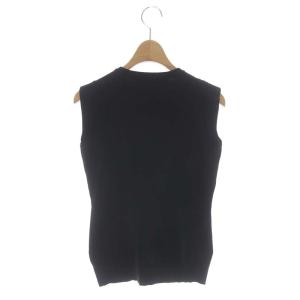 EMPORIO ARMANI レースノースリーブニット カットソー 38 黒 ブラック