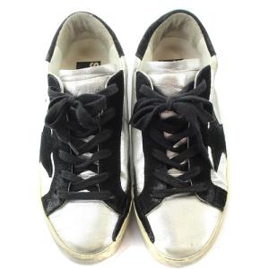 GOLDEN GOOSE ゴールデングース SUPER STAR加工 ローカットスニーカー 36 23cm シルバー色