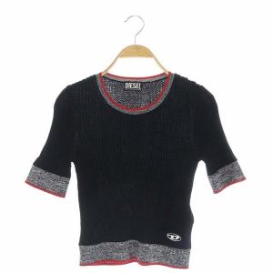 M-ARIANNE SS MAGLIA ニット カットソー 半袖 M 黒 グレー 赤