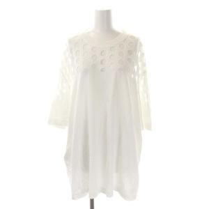 20SS HOLES OVERSIZE T-SHIRT Tシャツ カットソー パンチホール オーバーサイズ 五分袖 S 白